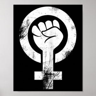 Poster Symbole féministe de la main féminine résiste au f