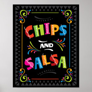 POSTER SYMBOLE FÊTE CHIPS ET SALSA