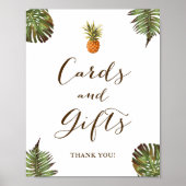Poster Symbole Feuille des cartes à ananas et des cadeaux (Devant)