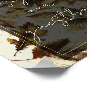 Poster Symbole Feuille d'or Beige & Noir (Coin)