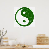 Poster SYMBOLE FEUILLE VERTE YIN Yang (Cuisine)