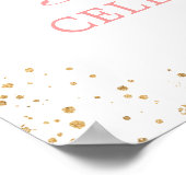 Poster Symbole Fille Baptême Rose Floral Or Croix (Coin)