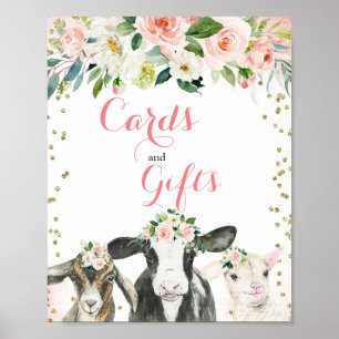 Poster Symbole Fille d'animal de ferme Cartes et cadeaux