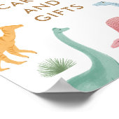 Poster Symbole Fille Dinosaur Fête d'anniversaire Cartes (Coin)