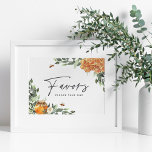 Poster Symbole Fleur Orange Miel Abeille Faveur<br><div class="desc">Placez ce doux signe dans un cadre et placez-le à côté de votre écran de faveur pour inciter les invités à prendre un doux souvenir de votre douche nuptiale, baby shower, révélation de genre, ou fête d'anniversaire. Conçu pour s'adapter à notre collection de douche à nuptiale Orange Blossom Honey Bee,...</div>