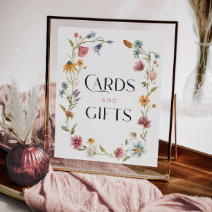 Poster Symbole fleur sauvage Boho Fêtes des mariées Carte