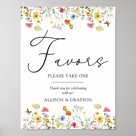 Poster Symbole fleur sauvage Botanique Boho Wedding Favor (Devant)