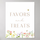 Poster Symbole fleur sauvage Bumblebee Floral Faveurs et (Devant)
