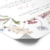 Poster SYMBOLE fleur sauvage Déchets Baby shower floral (Coin)