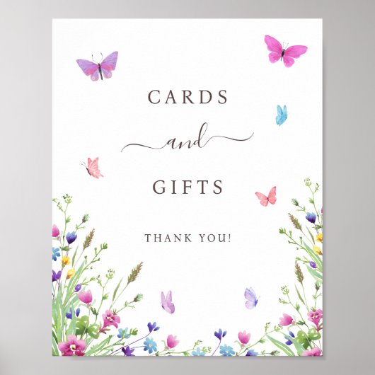 Poster Symbole fleur sauvage Papillon Cadeaux Et Cartes (Devant)