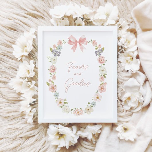 Poster Symbole fleur sauvage Rose Bow Girls Faveurs & Goo