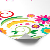 Poster SYMBOLE FLEURI mexicain Baby shower personnalisé (Coin)