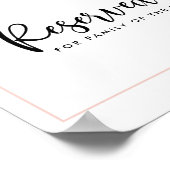 Poster Symbole floral bleu, blanc et bleu Mariage réservé (Coin)