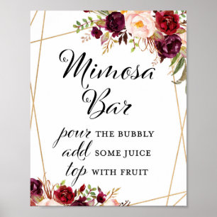 Poster SYMBOLE Floral Boho Bourgogne 8x10"