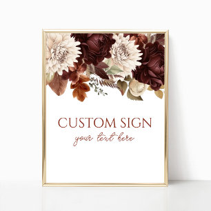 Poster Symbole floral Brown foncé de Bourgogne