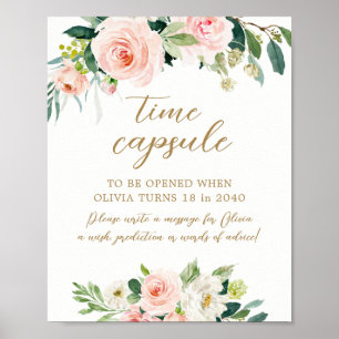 Poster Symbole floral Onederday Birthday Time Capsule