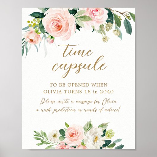 Poster Symbole floral Onederday Birthday Time Capsule (Devant)