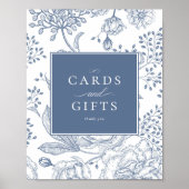 Poster Symbole Floral Periwinkle Élégante carte de mariag (Devant)