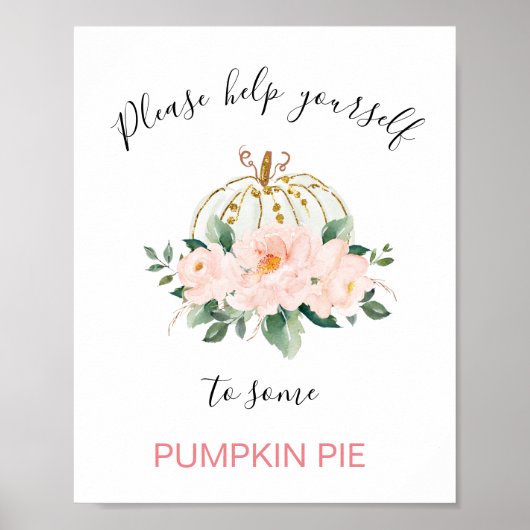 Poster Symbole Floral Pink Gold Citrouille (Devant)
