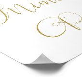 Poster Symbole Floral Rose Gold Calligraphie Mimosa Bar (Coin)