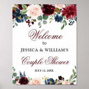 Poster Symbole Floral Welcome Couple Douche de la marine