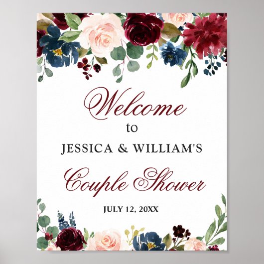 Poster Symbole Floral Welcome Couple Douche de la marine  (Devant)