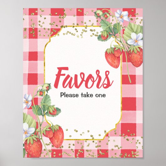 Poster Symbole Fraise Berry Sweet Watercolor (Devant)
