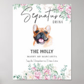 Poster Symbole français de chien de taureau Signature de  (Devant)