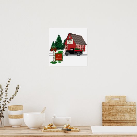 Poster Symbole Fun Reindeer Grange avec Camion et Elf Sig (Cuisine)