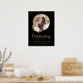 Poster Symbole funéraire floral or jaune noir (Cuisine)