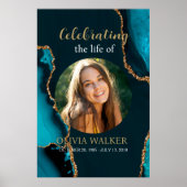 Poster Symbole funéraire Turquoise & Gold (Devant)