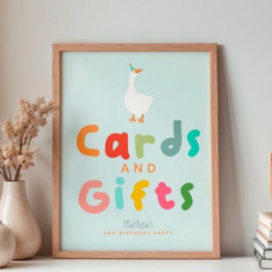 Poster Symbole Garçons Silly Goose 2e Anniversaire Cartes