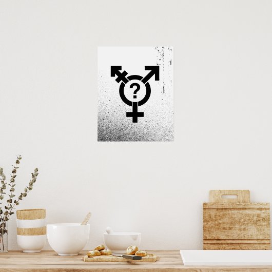 POSTER SYMBOLE GENDERQUEER NOIR (Cuisine)