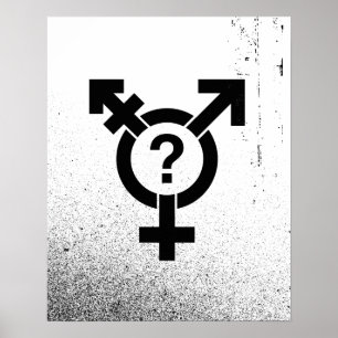 POSTER SYMBOLE GENDERQUEER NOIR
