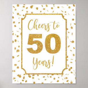 Poster Symbole Gold Confetti Party 50 ans