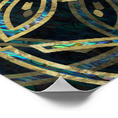 Poster Symbole Gold Double Bonheur Or et Abalone (Coin)