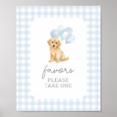 Poster Symbole Golden Retriever En vichy Baby shower Fave (Devant)