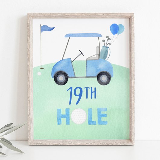 Poster Symbole Golf Premier Anniversaire Par-tee 19e Trou