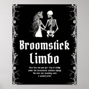 Poster Symbole gothique Halloween Squelette Broomstick Li