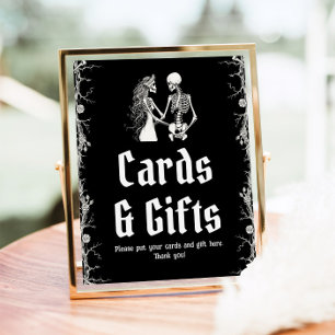 Poster Symbole gothique Halloween squelette Cartes et cad