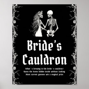 Poster SYMBOLE GOTHIQUE Halloween Squelette Mariée Cauldr