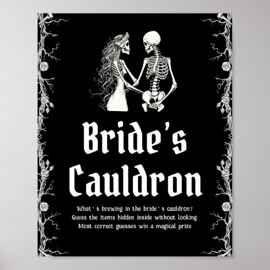 Poster SYMBOLE GOTHIQUE Halloween Squelette Mariée Cauldr (Devant)