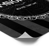 Poster Symbole gothique Noir et gris de la fête du crâne  (Coin)