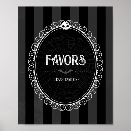 Poster Symbole gothique Noir et gris de la fête du crâne  (Devant)