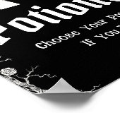 Poster Symbole gothique noir Halloween squelettes pots (Coin)