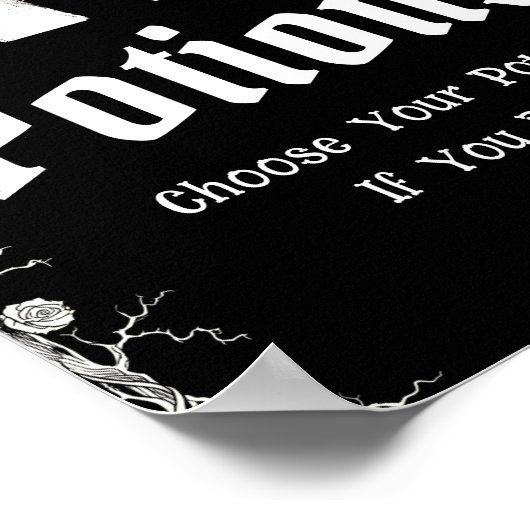 Poster Symbole gothique noir Halloween squelettes pots (Coin)