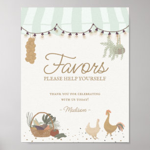 Poster Symbole Green Farmers Market Farm Fraîches Faveurs