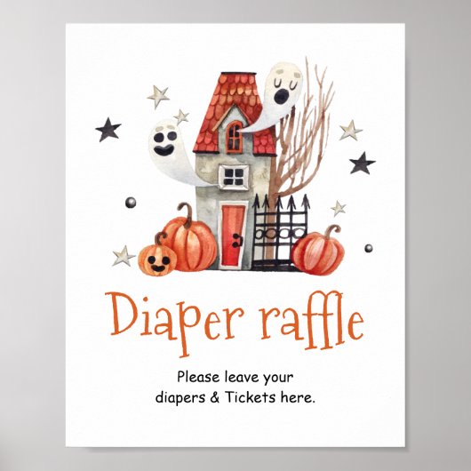 Poster SYMBOLE Halloween Baby shower de la tombola (Devant)