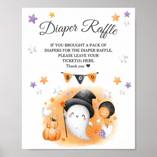 Poster SYMBOLE Halloween Baby shower Déchets Déchets Déch (Devant)