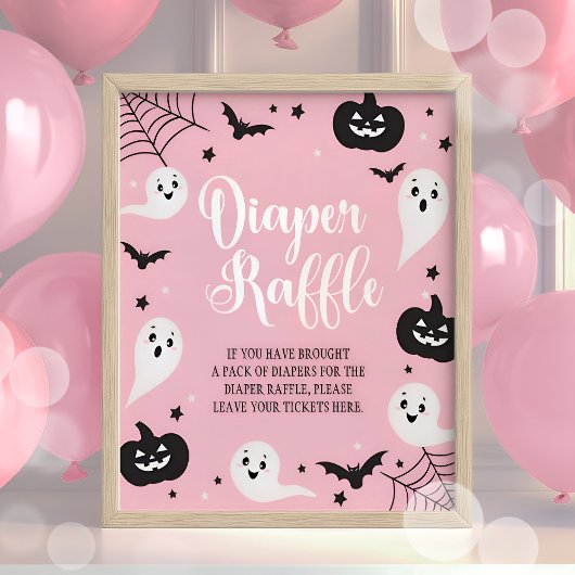 Poster SYMBOLE Halloween Baby shower Déchets Raffle Fille